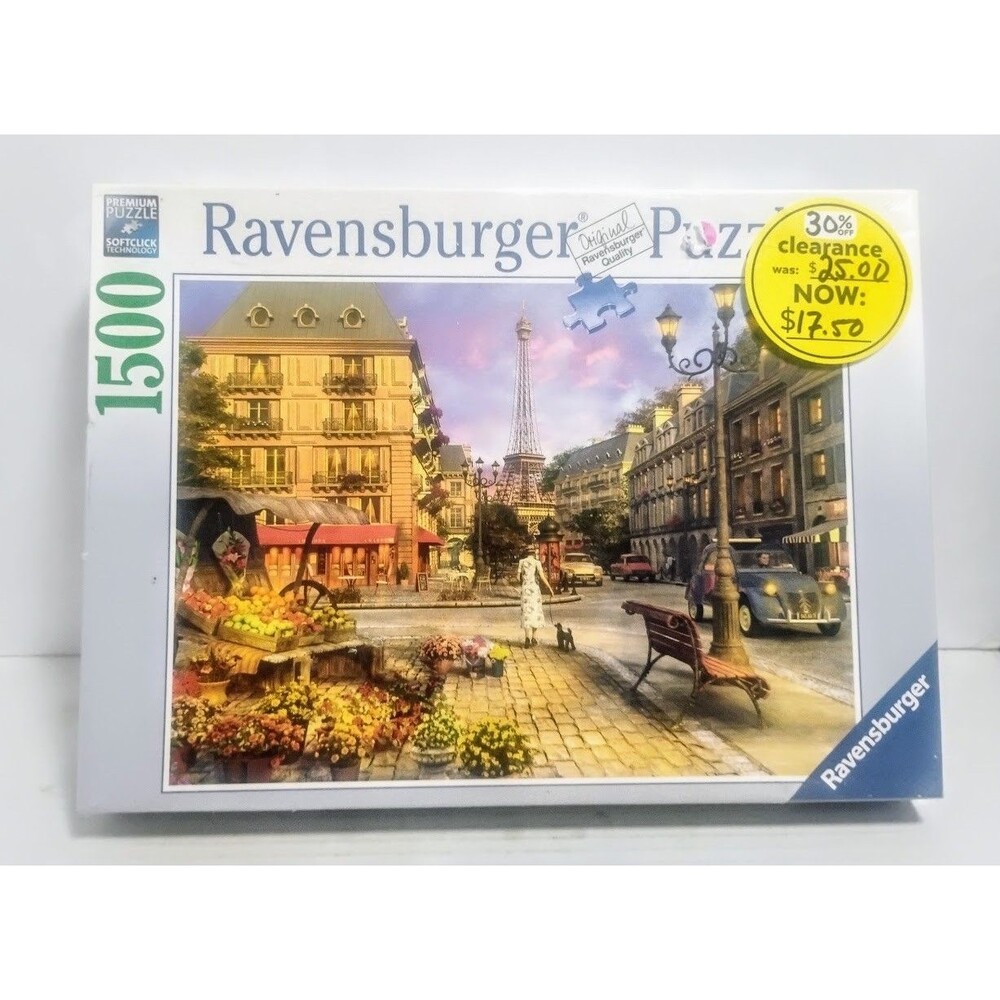 RAVENSBURGER 1500 PIECE SOFTCLICK PUZZLE VINTAGE PARIS NEW FACTORY SEALED